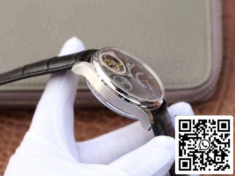 IWC Portuguese IW504210 Tourbillon 1:1 Best Edition Slate Gray Dial On Black Leather cinturino Swiss ETA Tourbillon movimento