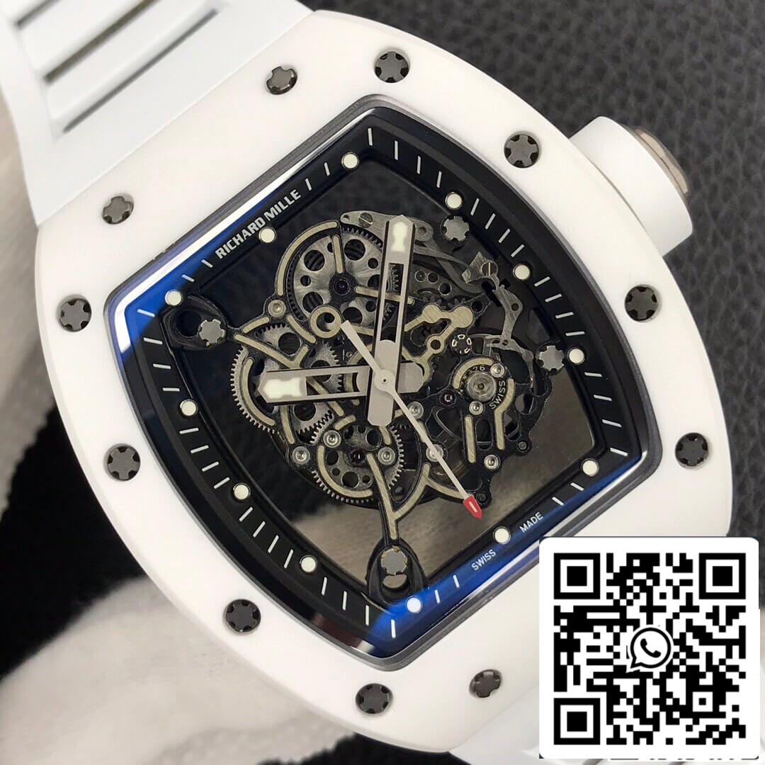 Richard Mille RM055 1:1 Best Edition ZF Fabbrica White Ceramic