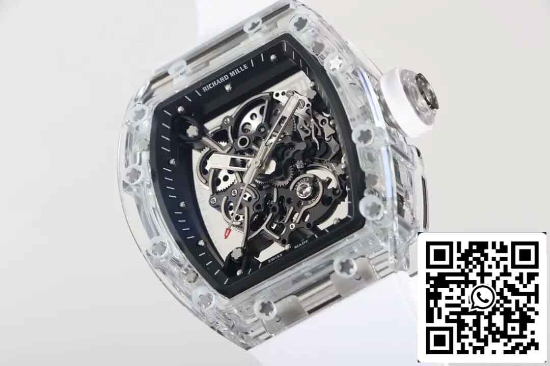 réplica Richard Mille RM055 Melhor Edição 1:1 RM Fabbrica Cinturino Branco