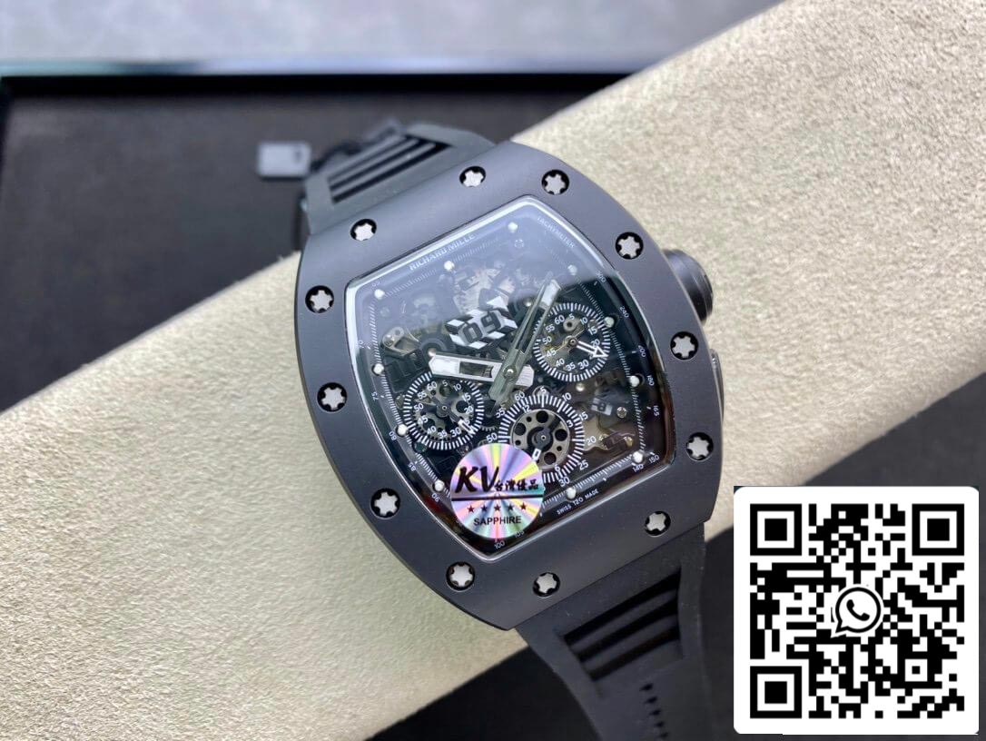 Richard Mille RM011 1:1 Best Edition KV Fabbrica Ceramic Black Case