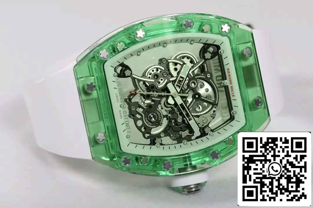 replica Richard Mille RM055 Best 1:1 Edition RM Fabbrica Green Transparent Case