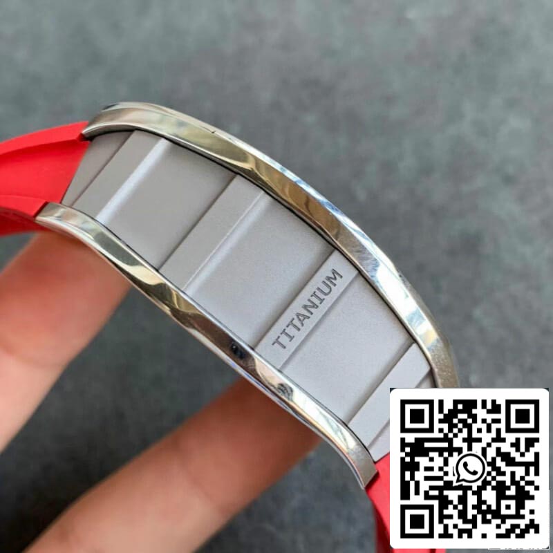 Richard Mille RM011 1:1 Best Edition KV Fabbrica Red Rubber cinto