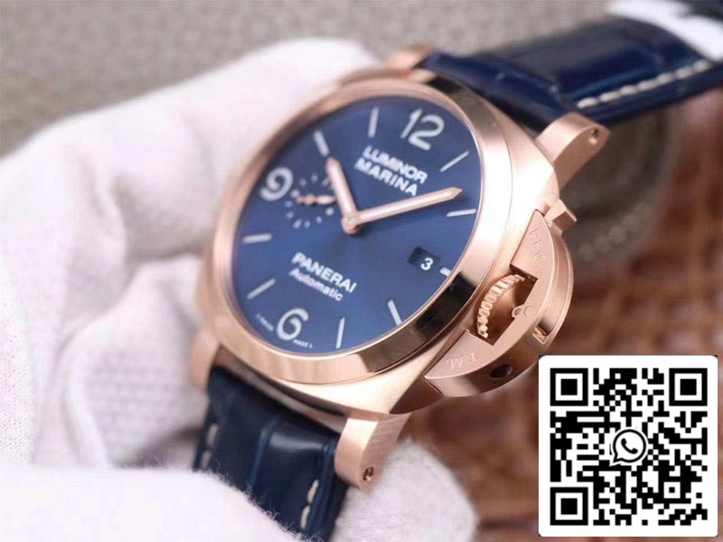 Panerai Luminor Marina Goldtech PAM01112 1:1 edizione migliore VS Fabbrica quadrante blu Swiss P9010