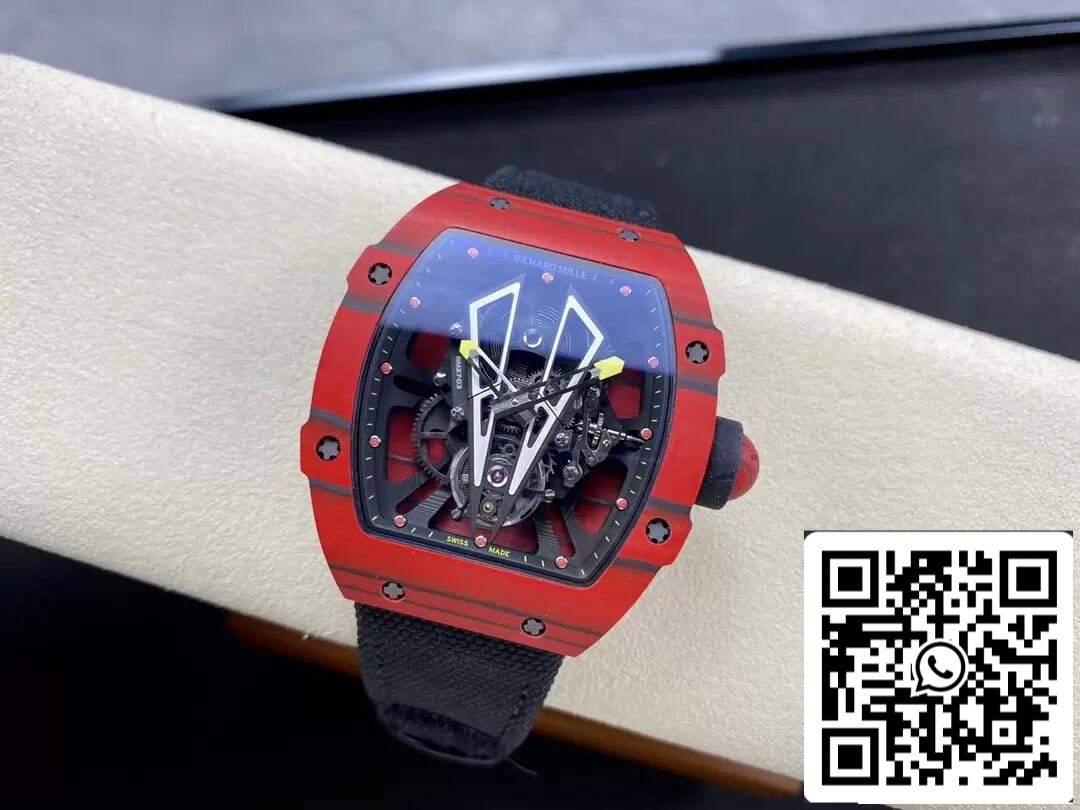 Richard Mille RM27-03 Tourbillon 1:1 edição melhor BBR Fabbrica Red fibra de carbono Cassa
