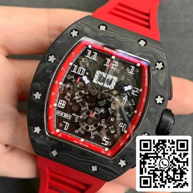 Richard Mille RM-011 1:1 Best Edition KV Fabbrica V2 Black Forged Carbon Case