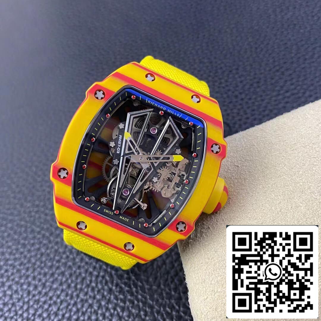Richard Mille RM27-03 Rafael Nadal Tourbillon 1:1 Best Edition RM Fabbrica Yellow cinturino