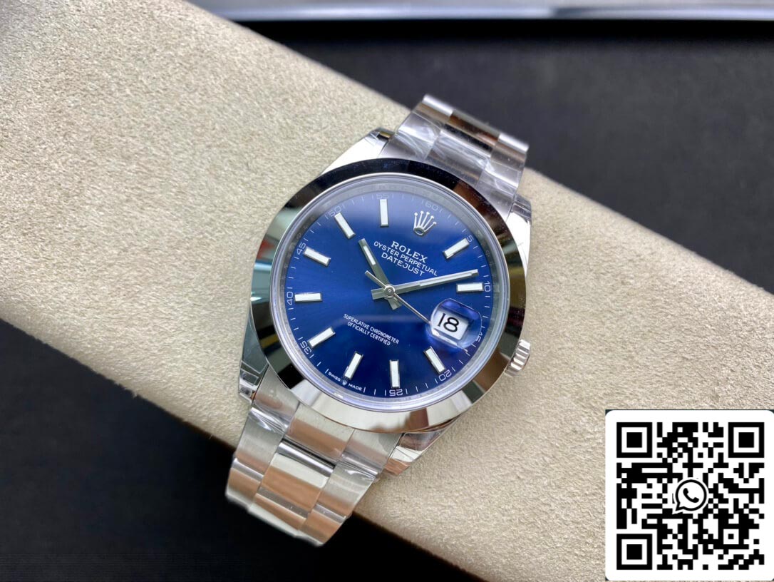 Rolex Datejust M126300-0001 1:1 Smooth rim VS Fabbrica quadrante blu
