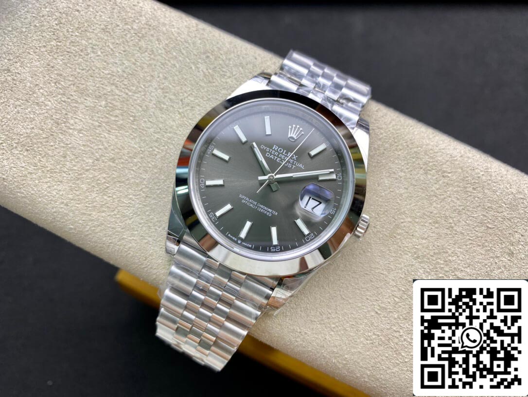Rolex Datejust M126300-0008 1:1 Borde liso VS Fabbrica Cuadrante gris
