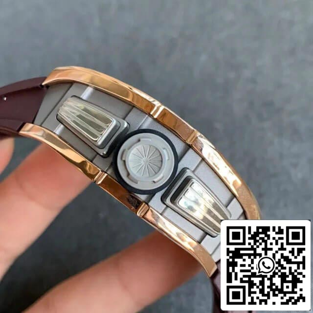 Richard Mille RM011 1:1 Best Edition KV Fabbrica Brown Rubber cinturino