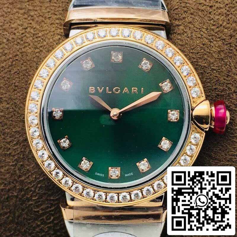 Bvlgari LVCEA 1:1 edizione migliore BV Fabbrica Diamond-set quadrante verde