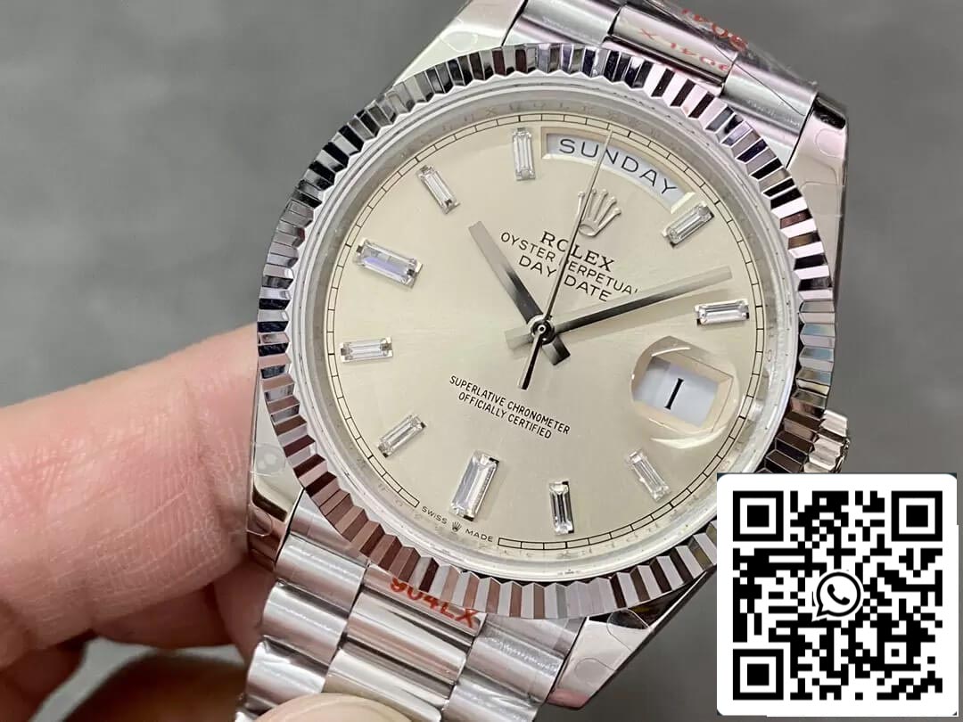 Rolex Day Date M228236-0002 1:1 edição melhor GM Fabbrica quadrante argento V2