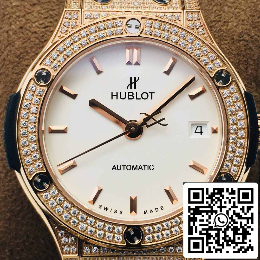 Hublot Classic Fusion 38MM 1:1 edizione migliore HB Fabbrica Diamond quadrante bianco