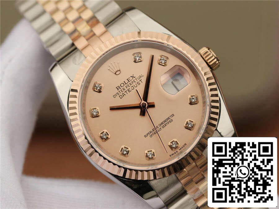 Rolex Datejust 116231 36MM 1:1 edizione migliore GM Fabbrica Diamond-set Rosa cuadrante