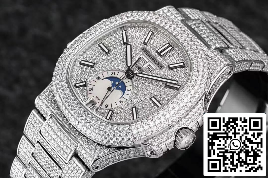 Patek Philippe Nautilus 5726/1A-014 1:1 Best Edition R8 Fabbrica Gypsophila Diamond Dial