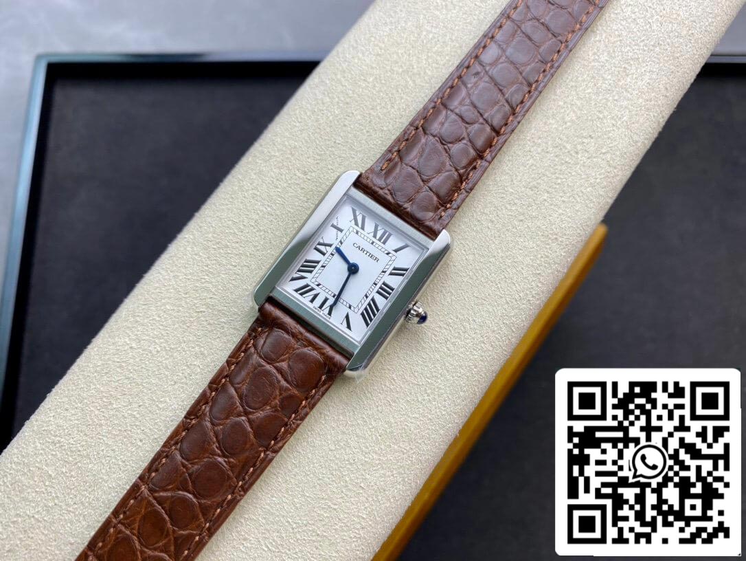 Cartier Tank 24MM 1:1 edizione migliore K11 Fabbrica Brown Leather cinturino