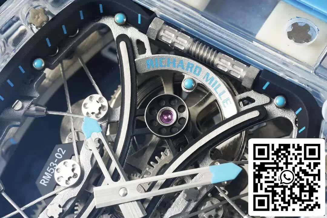 Richard Mille RM053-02 Tourbillon 1:1 Best Edition RM Fabbrica Cinturino de borracha azul