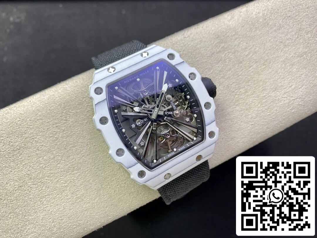 Richard Mille RM12-01 Tourbillon 1:1 Best Edition RM Fabbrica White Carbon Fiber Case