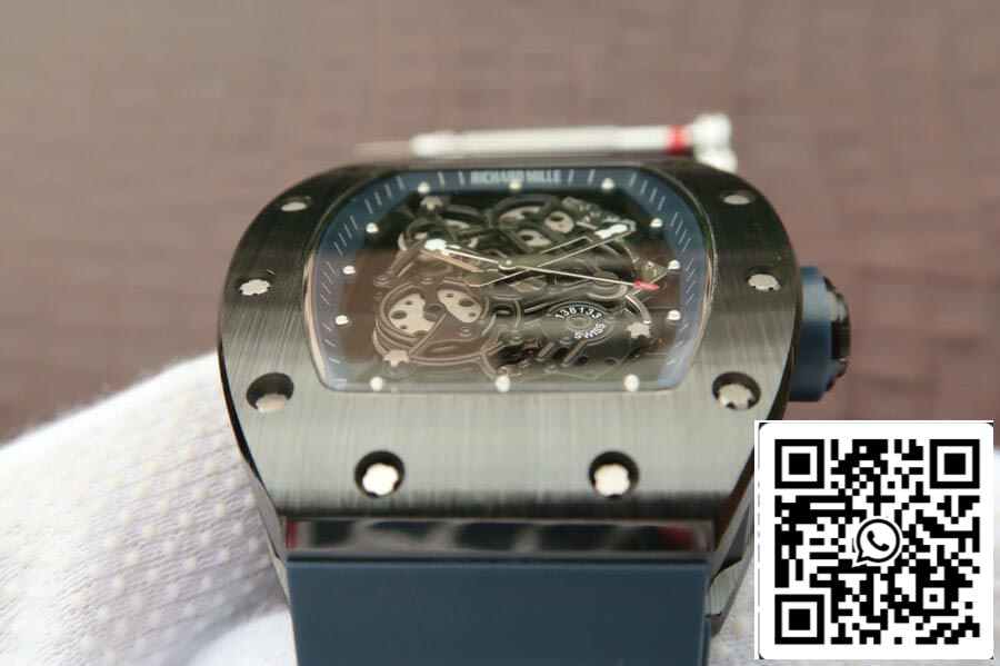Richard Mille RM055 1:1 Mejor Edición KV Fabbrica Cinturino Azul Oscuro