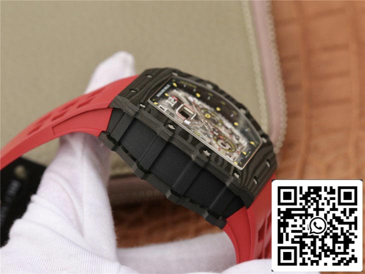 Richard Mille RM11-03 1:1 Best Edition KV Fabbrica Carbon Fiber Red cinturino