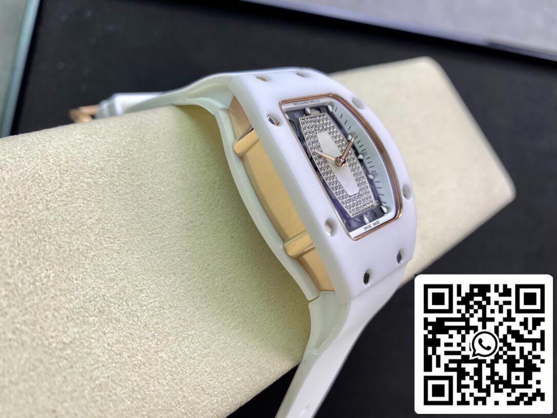 Richard Mille RM 07-01 1:1 Best Edition RM Fabbrica Cerâmica Cinturino Branco