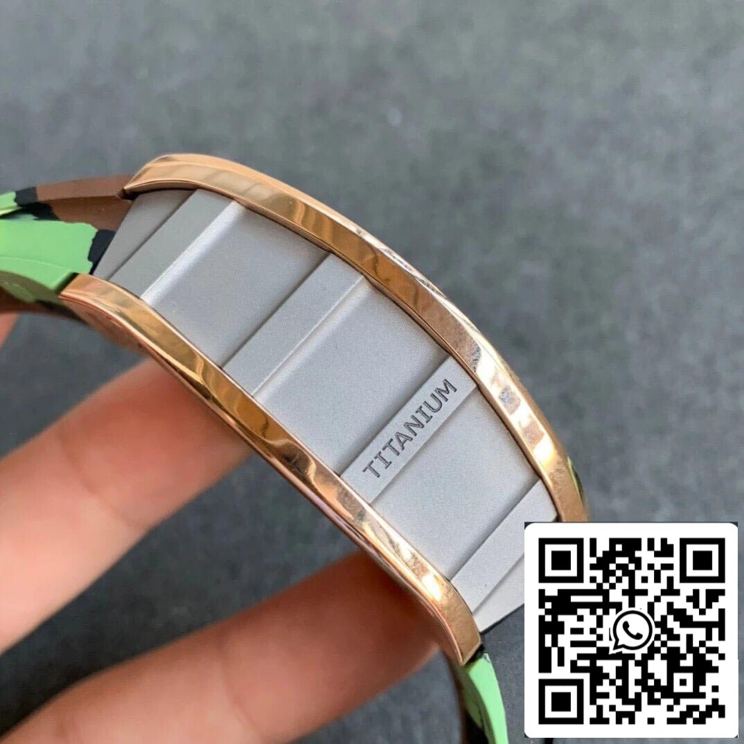Richard Mille RM11 1:1 Best Edition KV Fabbrica Rose Gold Camouflage cinturino