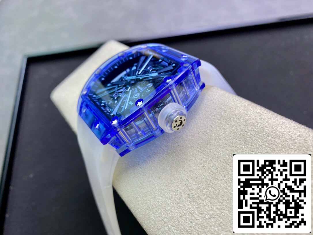 Richard Mille RM12-01 1:1 Melhor Edição RM Fabbrica Tourbillon Safira Versão Transparente