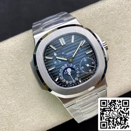 Patek Philippe Nautilus 5712/1A-001 40MM 1:1 Mejor edición PPF Fabbrica Dark Blue Dial acciaio inossidabile cinturino