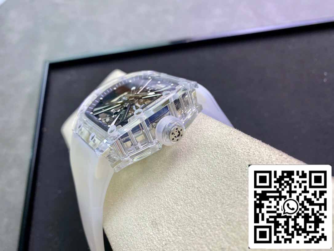 Richard Mille RM12-01 1:1 Best Edition RM Fabbrica Tourbillon Transparent Version White cinturino