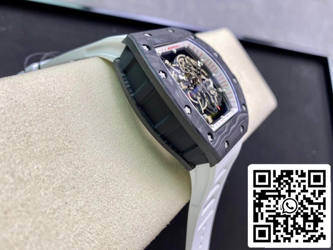 Richard Mille RM055 1:1 Best Edition KV Fabbrica V2 White Rubber cinto