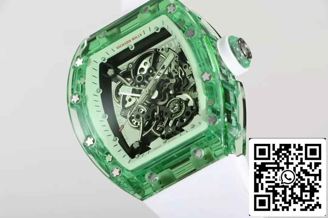 replica Richard Mille RM055 Best 1:1 Edition RM Fabbrica Green Transparent Case