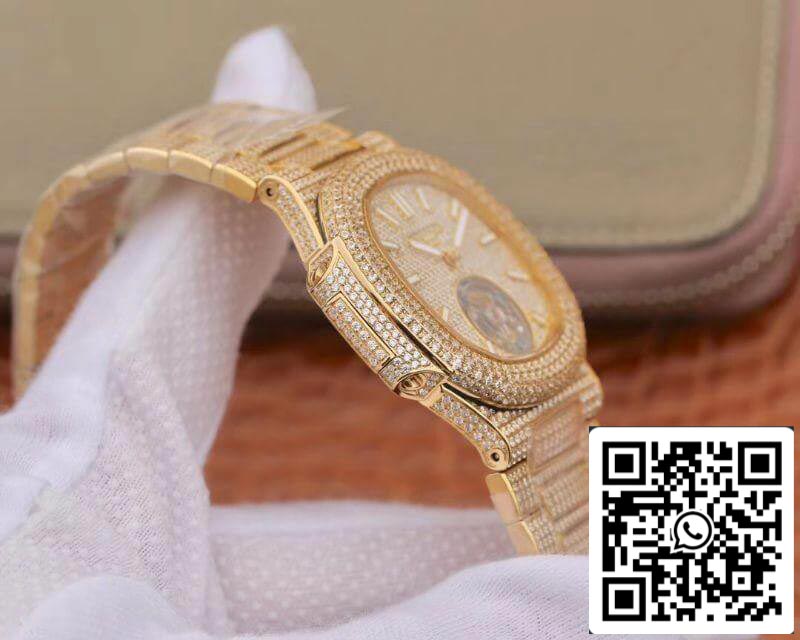 Patek Philippe Nautilus Tourbillon 18K Yellow Gold R8 Fabbrica 1:1 Best Edition Swiss Hand-Winding Tourbillon movimento
