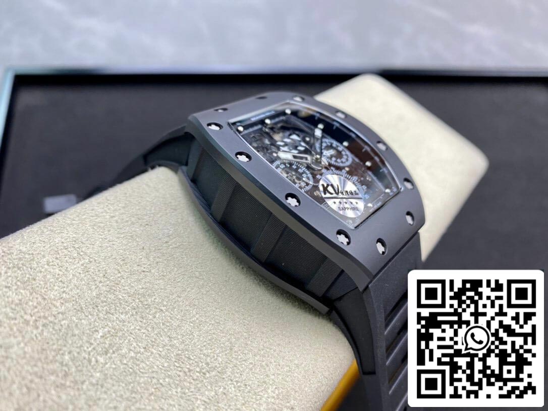 Richard Mille RM011 1:1 Best Edition KV Fabbrica Ceramic Black Case