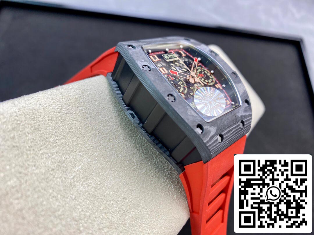 Richard Mille RM011 1:1 Best Edition KV Fabbrica V3 Red Rubber cinto