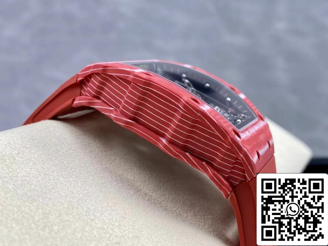 Richard Mille RM35-02 1:1 Best Edition T+ Fabbrica Carbon Fiber Red Rubber cinturino
