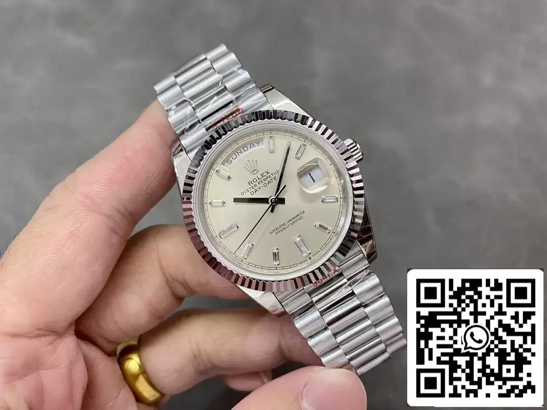 Rolex Day Date M228236-0002 1:1 edição melhor GM Fabbrica quadrante argento V2