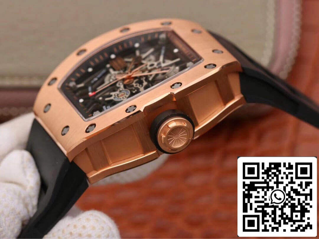 Richard Mille RM035 Americas KV Fabbrica 1:1 Best Edition Rose Gold Black cinturino