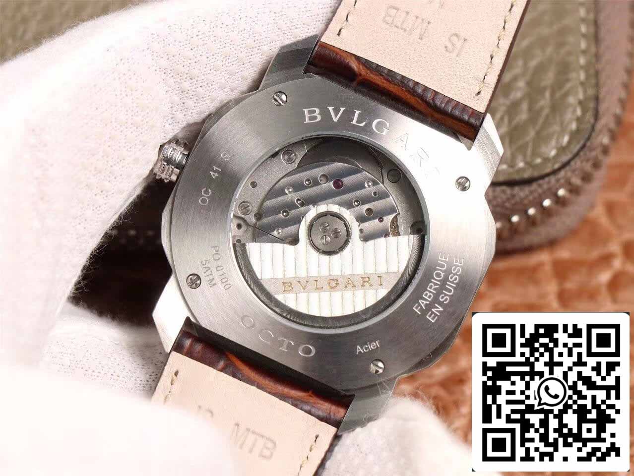 Bvlgari Octo 102705 1:1 edizione migliore BV Fabbrica Cuadrante Marrón Rojizo