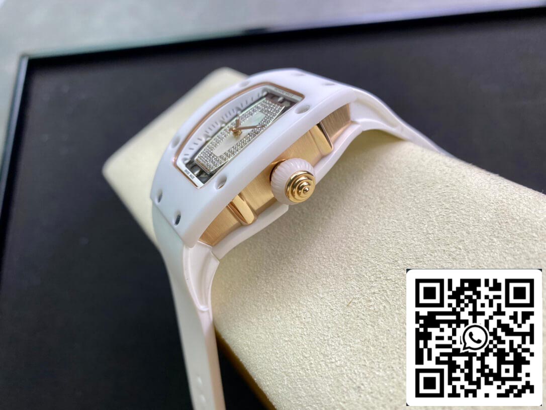 Richard Mille RM 07-01 1:1 Best Edition RM Fabbrica Cerâmica Cinturino Branco