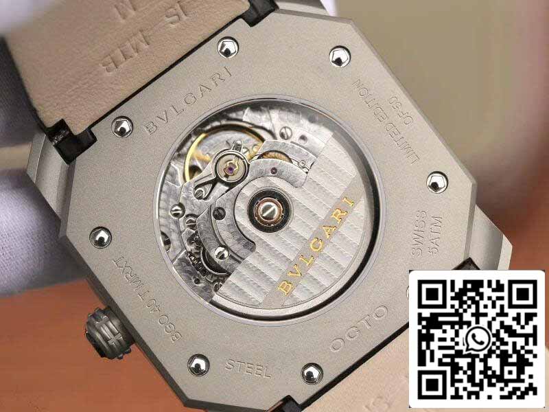 Bvlgari Octo Finissimo Extra Thin Automatic 103035 Reloj para hombre 1:1 edizione migliore Swiss BVL193 Nero Pelle cinturino