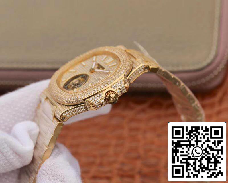 Patek Philippe Nautilus Tourbillon 18K Yellow Gold R8 Fabbrica 1:1 Best Edition Swiss Hand-Winding Tourbillon movimento