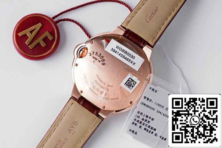 replica Ballon Bleu De Cartier 42MM WGBB0030 AF Fabbrica Rosa Oro Cassa