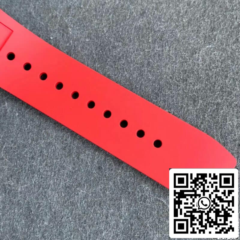 Richard Mille RM011 1:1 Best Edition KV Fabbrica Red Rubber cinto