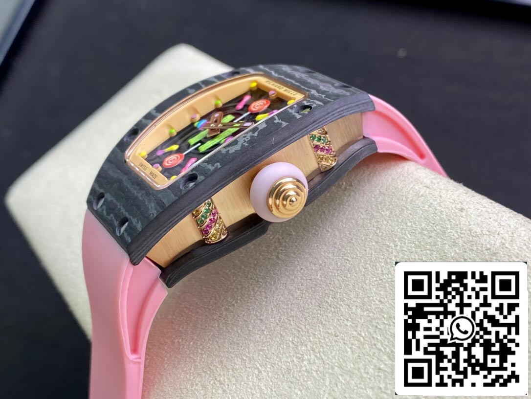 Richard Mille RM-07 Bon Bon 1:1 Melhor Edição RM Fabbrica Cinturino Rosa