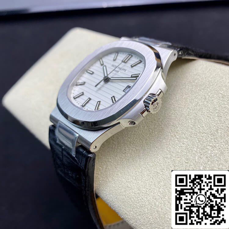 Patek Philippe Nautilus 5711 1:1 edizione migliore 3K Fabbrica quadrante bianco Cowhide cinturino