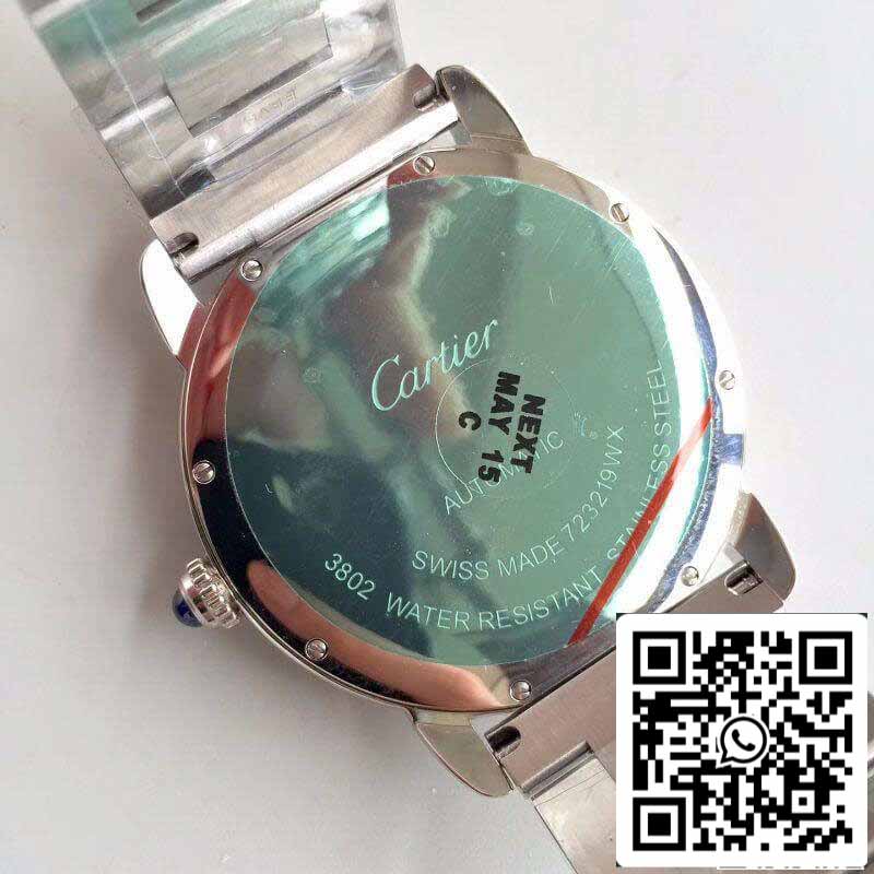 Ronde Solo De Cartier W670101 ZF Fabbrica Relógios Masculinos 1:1 Melhor Edição Suíço ETA9015 Mostrador Branco