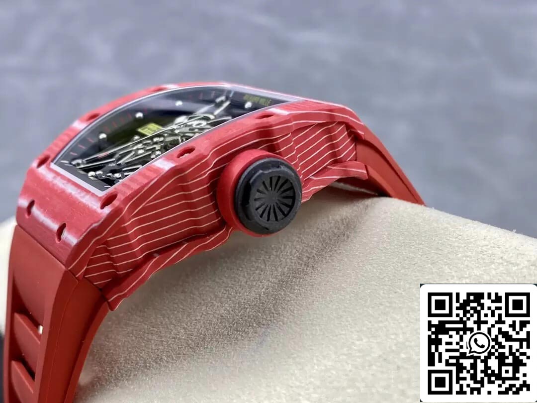 Richard Mille RM35-02 1:1 Best Edition T+ Fabbrica Carbon Fiber Red Rubber cinturino