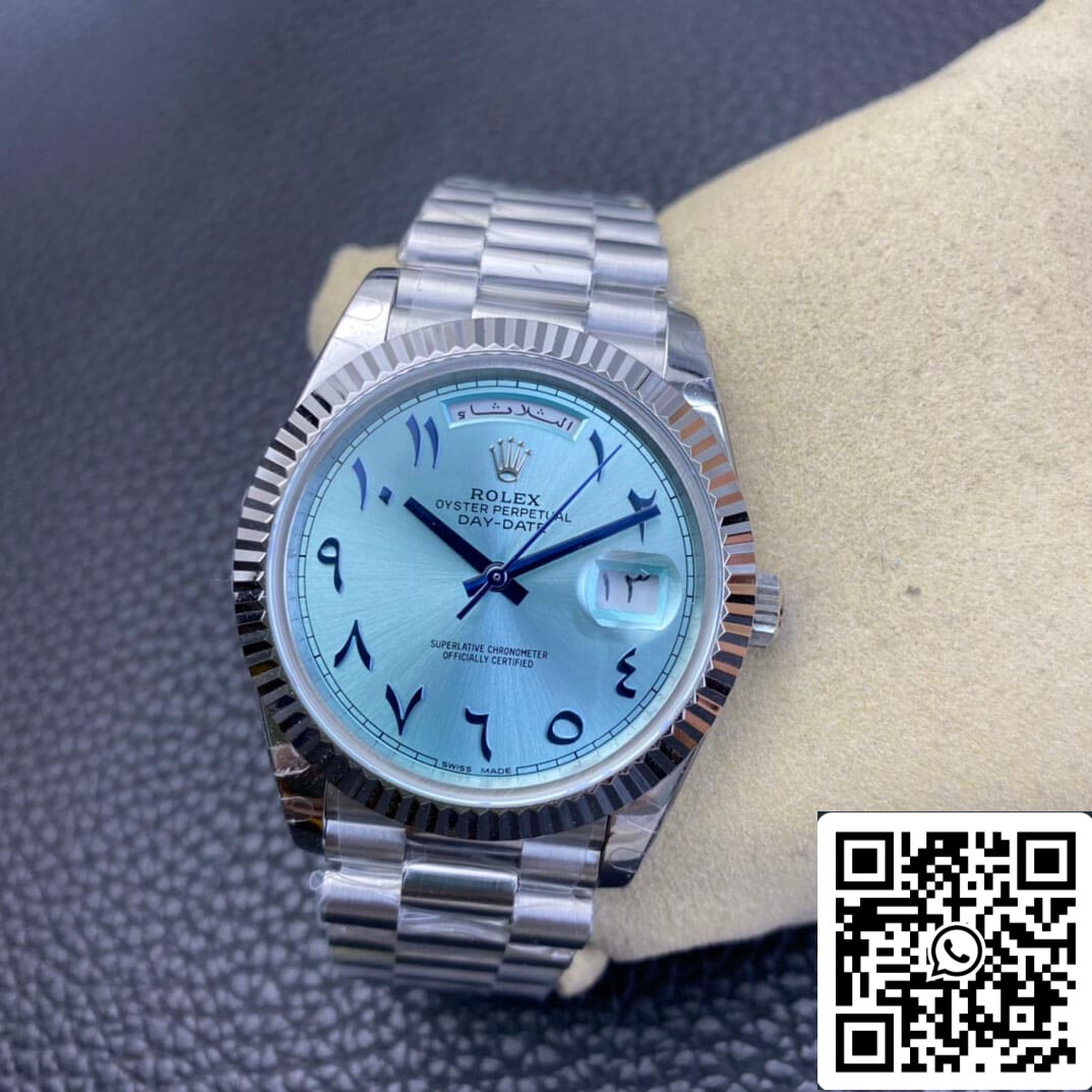 Rolex Day Date 1:1 edizione migliore BP Fabbrica Middle East Custom Ice quadrante blu