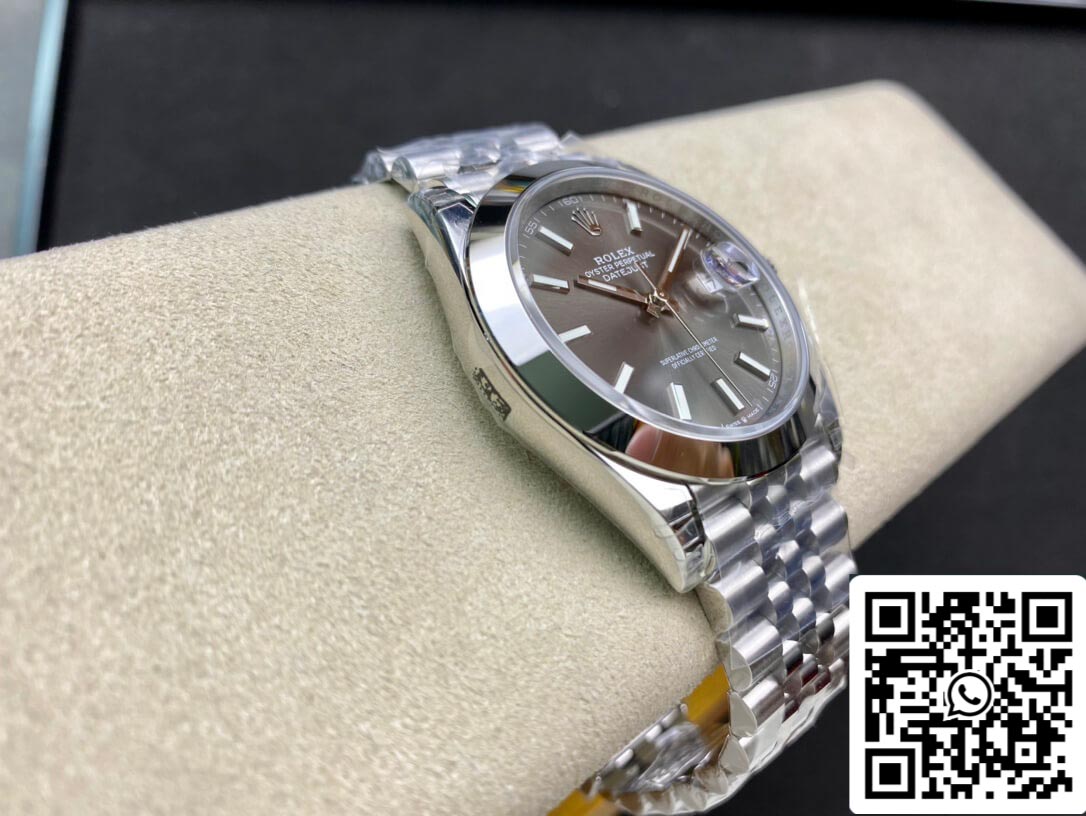 Rolex Datejust M126300-0008 1:1 Borde liso VS Fabbrica Cuadrante gris