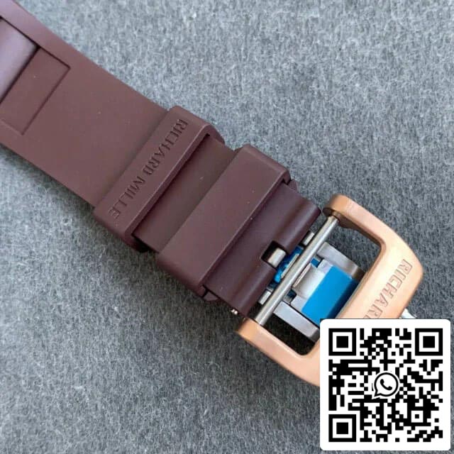 Richard Mille RM011 1:1 Best Edition KV Fabbrica Brown Rubber cinturino