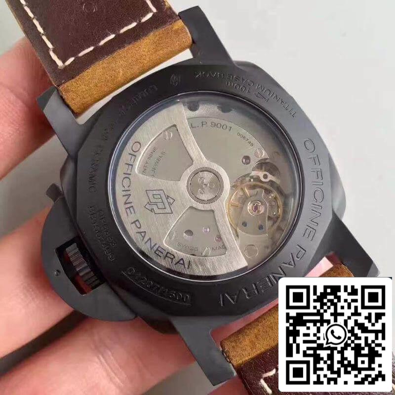 Panerai Luminor PAM441 VS Fabbrica ceramica Cassa 1:1 edizione melhor Swiss ETA P9001 Brown Pelle cinturino